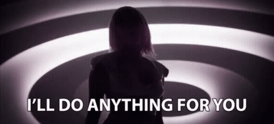 A Silhouette Of A Woman With The Words I 'Ll Do Anything For You GIF