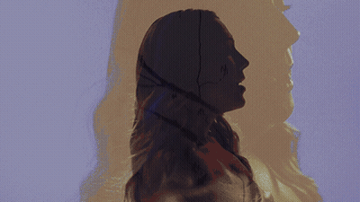 A Silhouette Of A Woman With The Words " I 'M Goin ' My Way " Below It GIF
