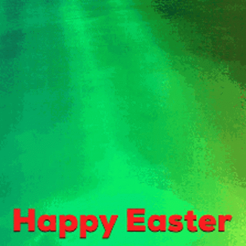 a silhouette of jesus with the words happy easter in red