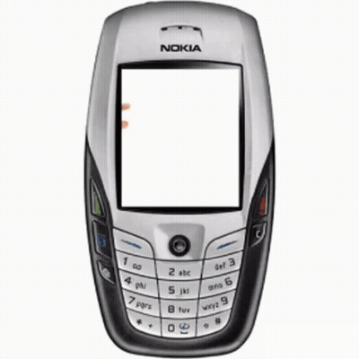 A Silver And Black Nokia Phone With A Screen That Says Emas Connecting Maso On It GIF