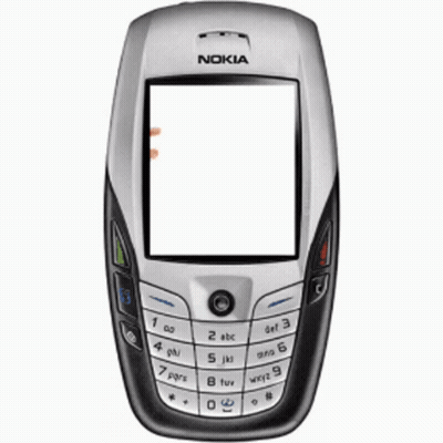 A Silver And Black Nokia Phone With The Words Emas Connecting Maso On It GIF