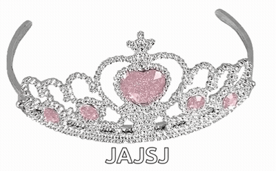 A Silver Tiara With A Pink Heart And The Name Jajsj On The Bottom GIF