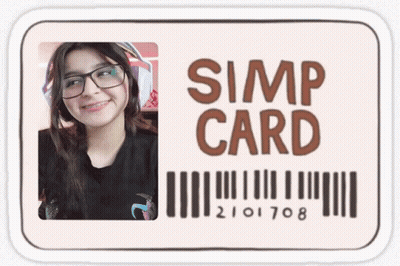 A Simp Card With A Picture Of A Girl And The Number 2101708 GIF