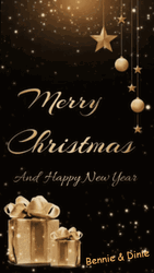 A Simple Gold Color Christmas Card GIF