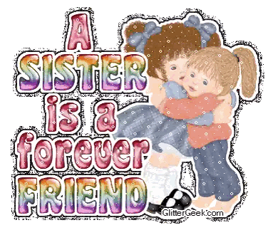 A Sister Is A Forever Friend Is Written On A Picture Of Two Girls Hugging Sticker