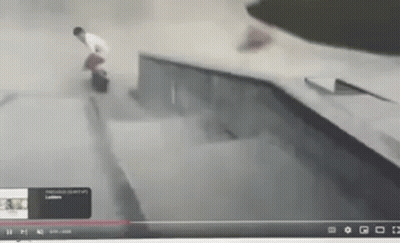 A Skateboarder Is Doing A Trick On A Ramp In A Video GIF