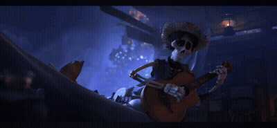 A Skeleton In A Cowboy Hat Is Laying In A Boat In The Water GIF