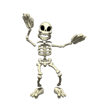 A Skeleton Is Dancing With His Arms Outstretched Sticker