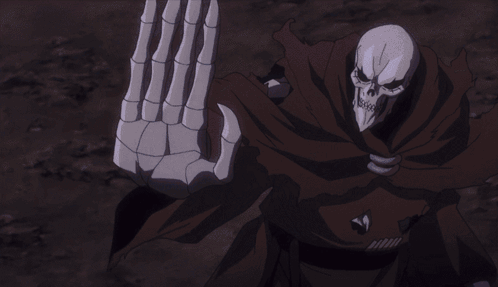 A Skeleton Is Standing In Front Of A Blue Light GIF