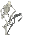 A Skeleton Is Standing Next To A Shadow Of A Person . Sticker