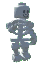 A Skeleton Made Out Of Lego Bricks Is Standing On Its Hind Legs And Looking At The Camera . Sticker