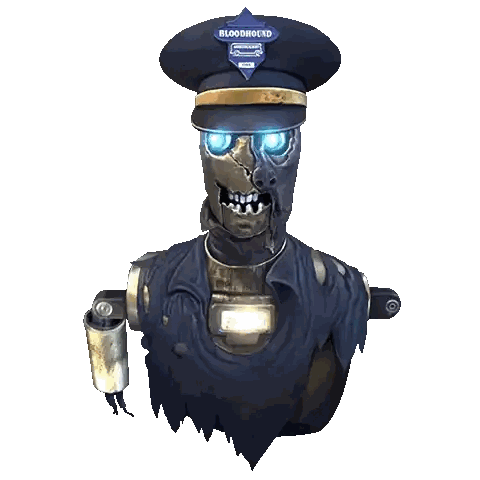 A Skeleton Wearing A Bloodhound Police Hat Sticker