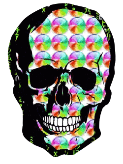 A Skull With A Colorful Pattern On It And The Letter X On The Bottom Sticker