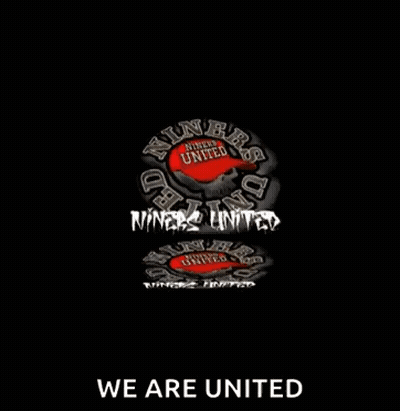 A Skull With A Red Hat That Says Niners United GIF