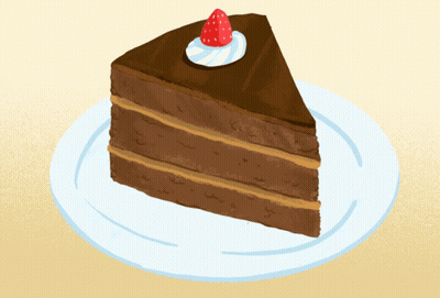 A Slice Of Chocolate Cake With A Strawberry On Top On A Plate GIF