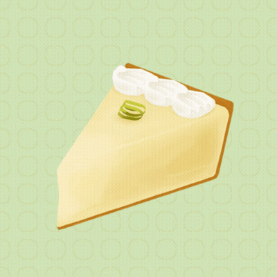 A Slice Of Key Lime Pie With Whipped Cream And Lime Zest On Top GIF