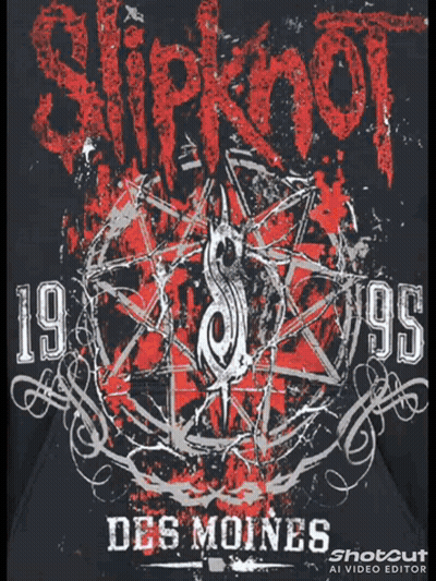 A Slipknot Des Moines T-Shirt Has A Pentagram On It GIF