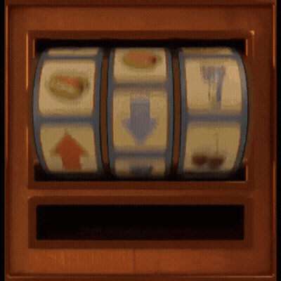 A Slot Machine With A Blue Arrow Pointing Down And A Red Arrow Pointing Up GIF