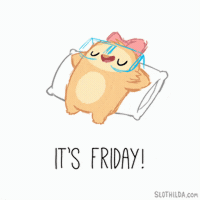 A Sloth Wearing Glasses And A Bow Says It 'S Friday .. GIF