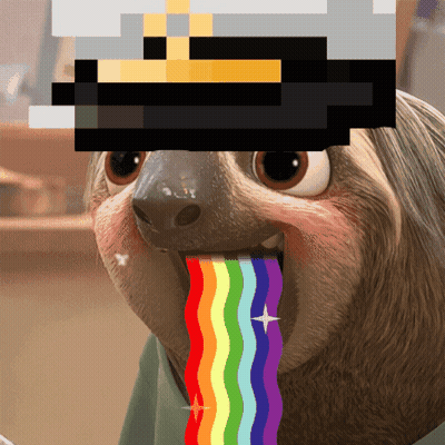 A Sloth With A Rainbow In Its Mouth GIF