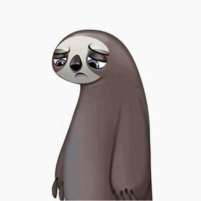 A Sloth With A Sad Look On Its Face GIF