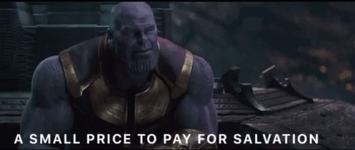 A Small Price To Pay For Salvation Is Written On The Screen GIF
