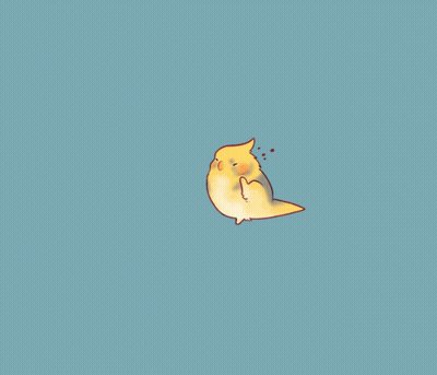 A Small Yellow Bird With A Blue Background GIF