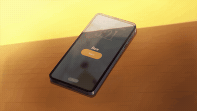 A Smart Phone Displays An Alarm Clock On Its Screen GIF