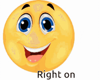 A Smiley Face Giving A Thumbs Up With The Words Right On Underneath GIF