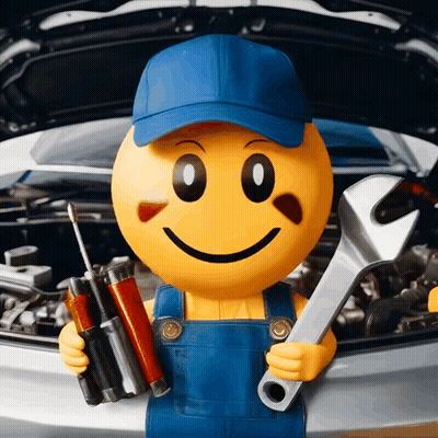 A Smiley Face Holding A Wrench And A Screwdriver GIF