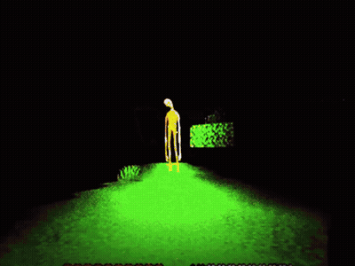 A Smiley Face Is Floating In The Grass GIF