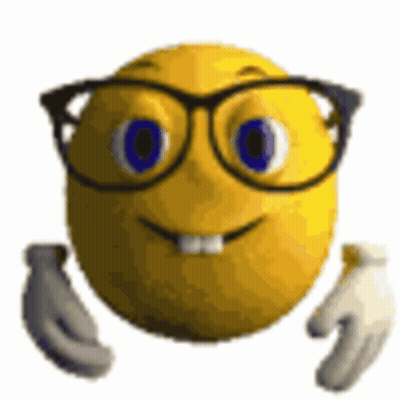 A Smiley Face Wearing Glasses And Gloves Is Hugging Someone . GIF