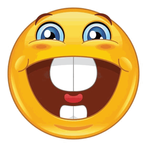 A Smiley Face With A Big Smile And A Missing Tooth GIF