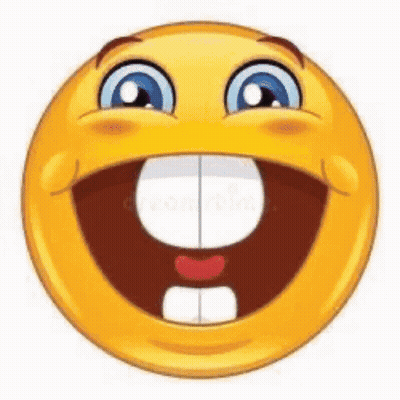 A Smiley Face With A Big Smile On It And A Big Mouth . GIF