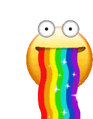 A Smiley Face With A Rainbow Coming Out Of Its Mouth . Sticker