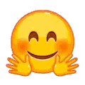 A Smiley Face With A Smile On It Is Hugging Itself . Sticker