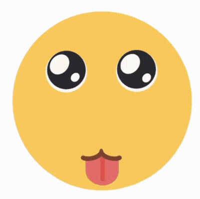 A Smiley Face With Big Eyes Sticking Out Its Tongue GIF
