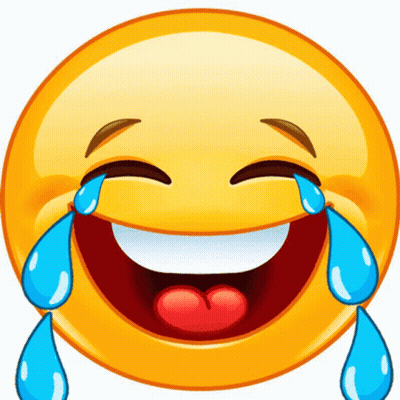 A Smiley Face With Blue Tears Coming Out Of Its Eyes GIF