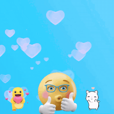 A Smiley Face With Glasses Giving A Thumbs Up Next To Buttons That Say Like Comment Share And Follow GIF
