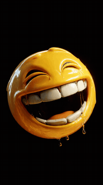 A Smiley Face With Honey Dripping From It GIF