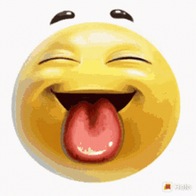 A Smiley Face With Its Tongue Sticking Out And Closed Eyes GIF
