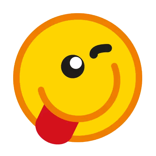 A Smiley Face With Its Tongue Sticking Out And Winking Sticker