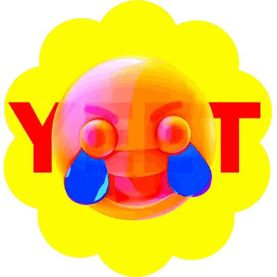 A Smiley Face With Tears Coming Out Of Its Eyes And The Word Y & T Sticker