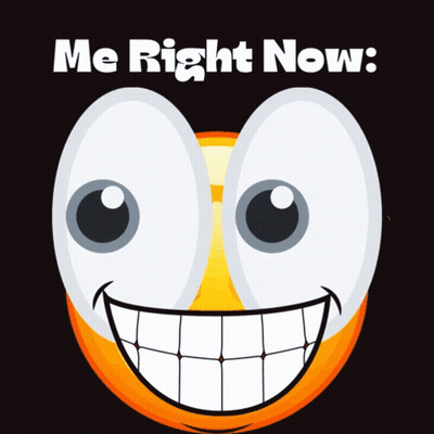 A Smiley Face With The Words Me Right Now Written Above It GIF