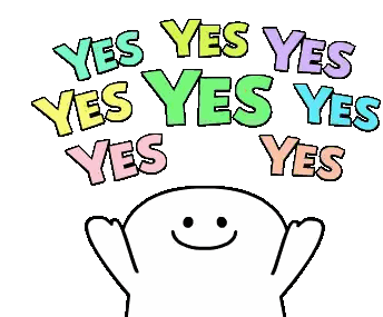 A Smiling Face Is Surrounded By The Words Yes Yes Yes Yes Yes Sticker