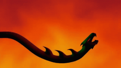 A Snake With A Long Tail Is Flying Through The Air . GIF