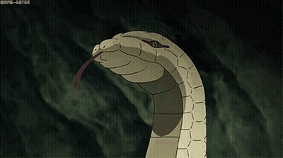 A Snake With Its Tongue Hanging Out And The Words Anime-Eater Written Below It GIF