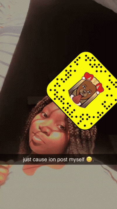 A Snapchat Photo Of A Girl With A Cartoon On Her Head GIF