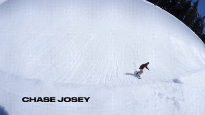 A Snowboarder Is Doing A Trick In The Snow And The Name Chase Josey Is On The Bottom GIF