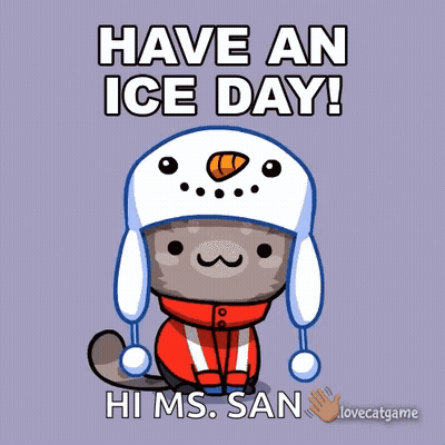 A Snowman Is Hugging Another Snowman And Says Have An Ice Day GIF